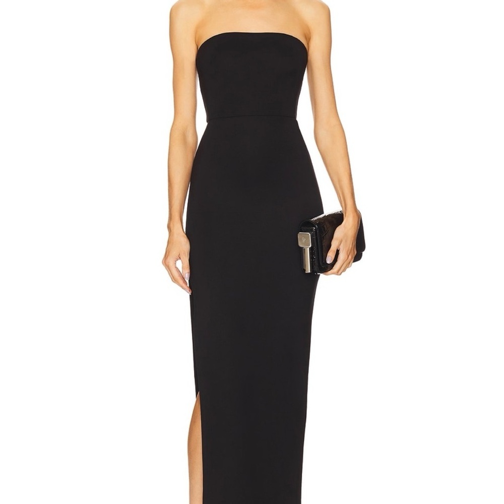 NBD Strapless Black Midi Dress - XS